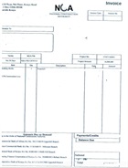 Invoice for contractor registration
